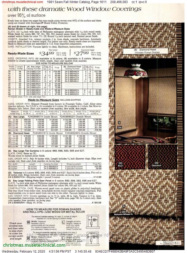 1981 Sears Fall Winter Catalog, Page 1611