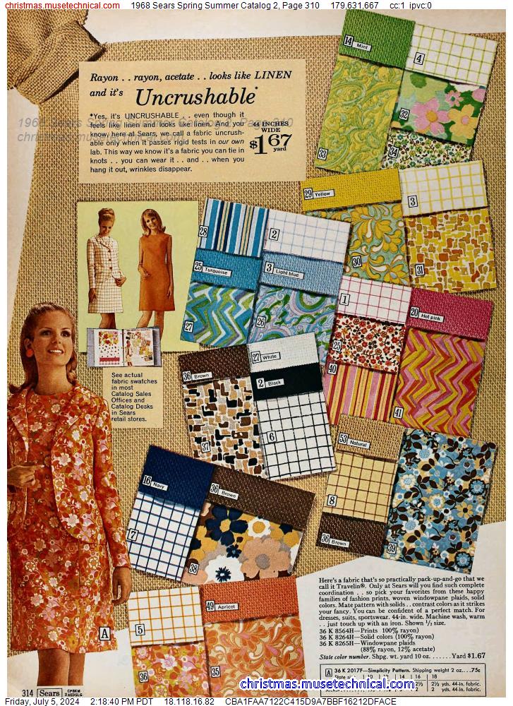 1968 Sears Spring Summer Catalog 2, Page 310