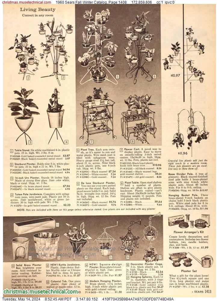 1960 Sears Fall Winter Catalog, Page 1408