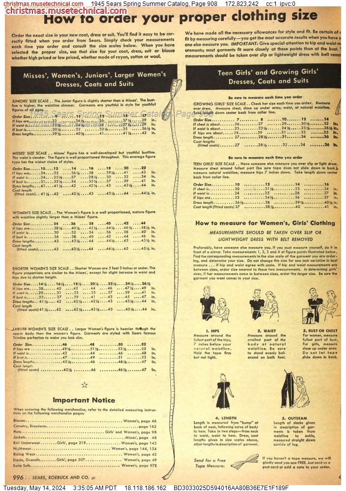 1945 Sears Spring Summer Catalog, Page 908