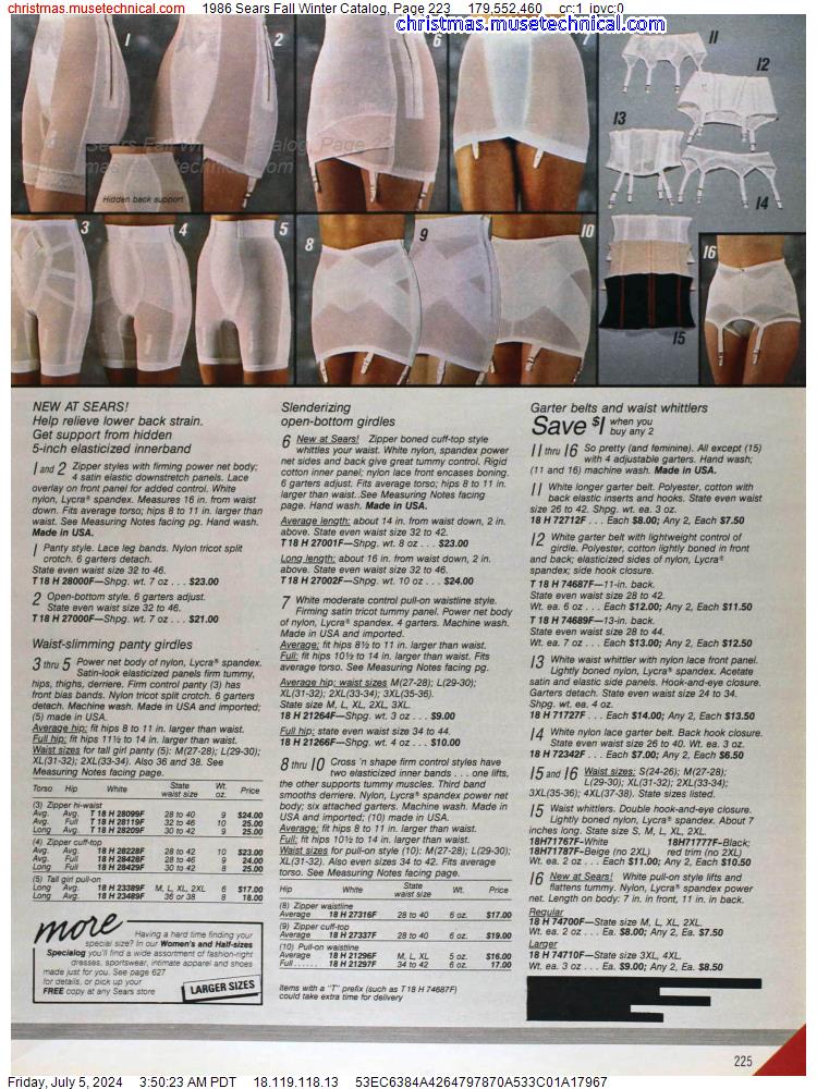 1986 Sears Fall Winter Catalog, Page 223