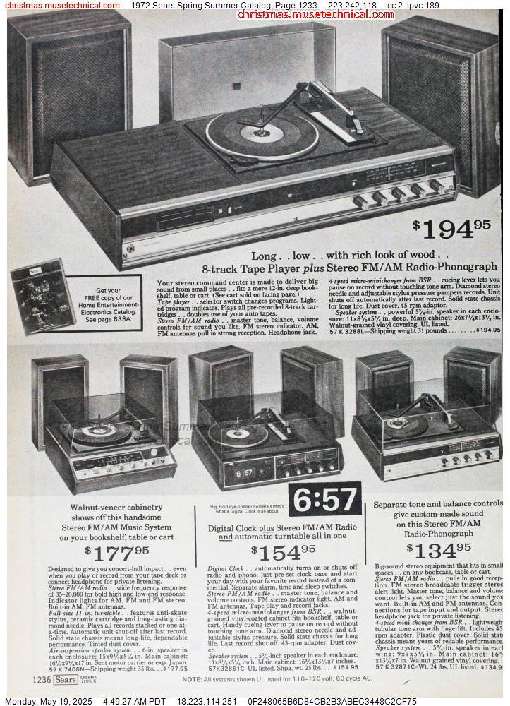 1972 Sears Spring Summer Catalog, Page 1233
