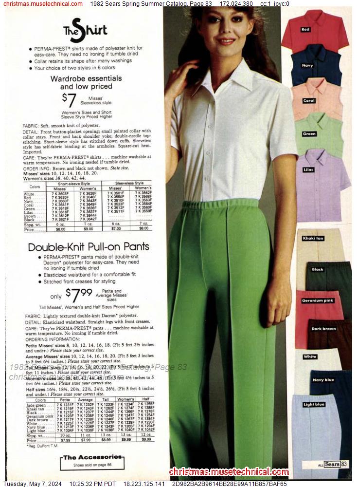 1982 Sears Spring Summer Catalog, Page 83