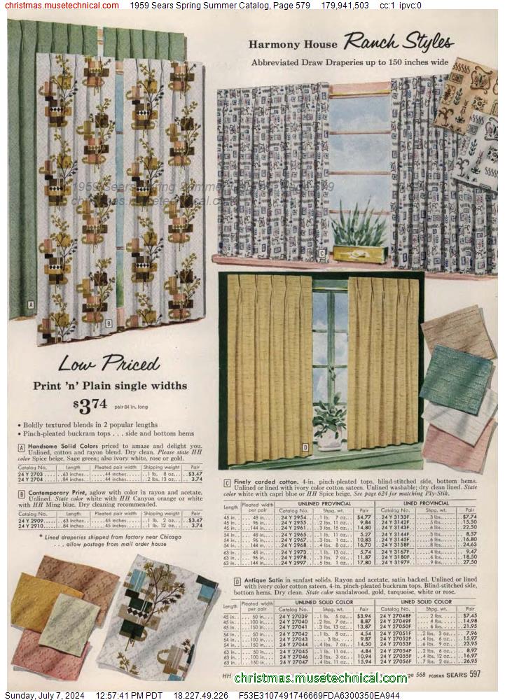 1959 Sears Spring Summer Catalog, Page 579