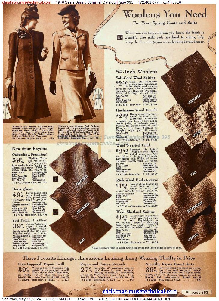 1940 Sears Spring Summer Catalog, Page 395