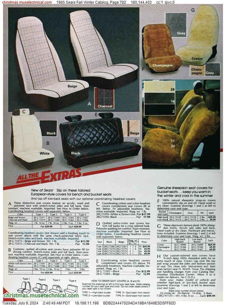 1985 Sears Fall Winter Catalog, Page 782