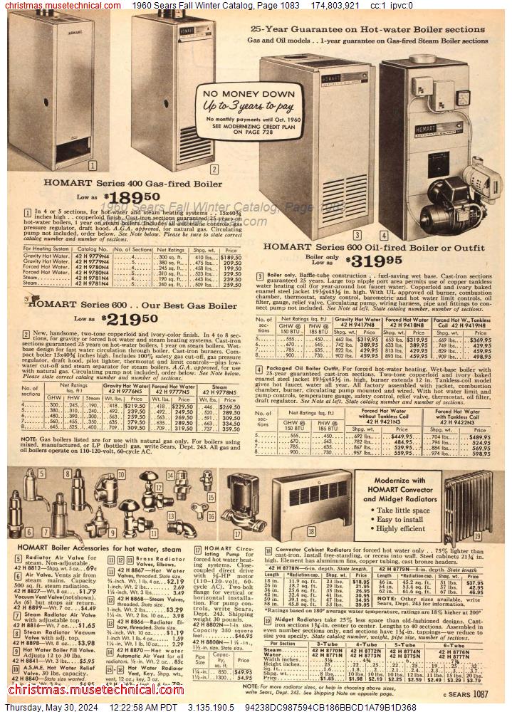 1960 Sears Fall Winter Catalog, Page 1083