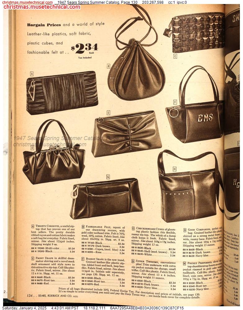 1947 Sears Spring Summer Catalog, Page 130