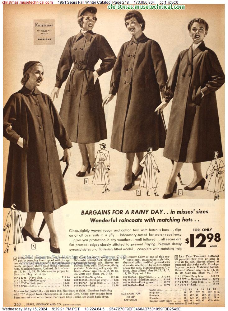 1951 Sears Fall Winter Catalog, Page 248
