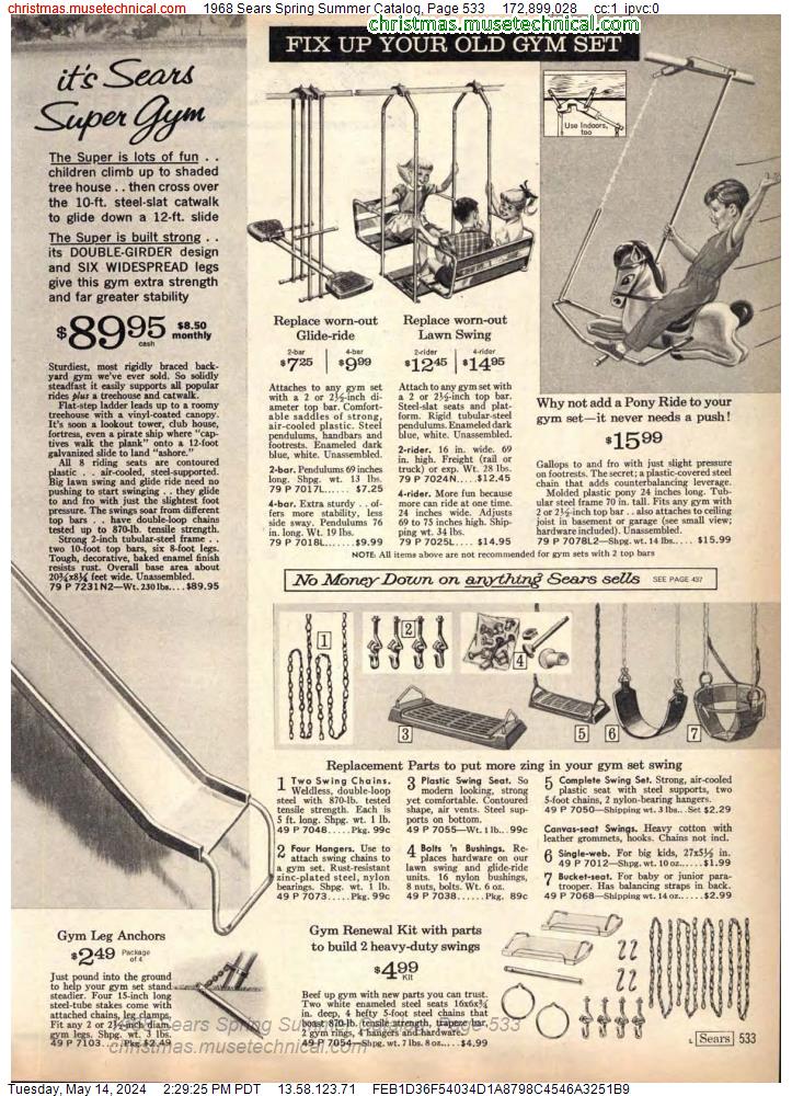 1968 Sears Spring Summer Catalog, Page 533