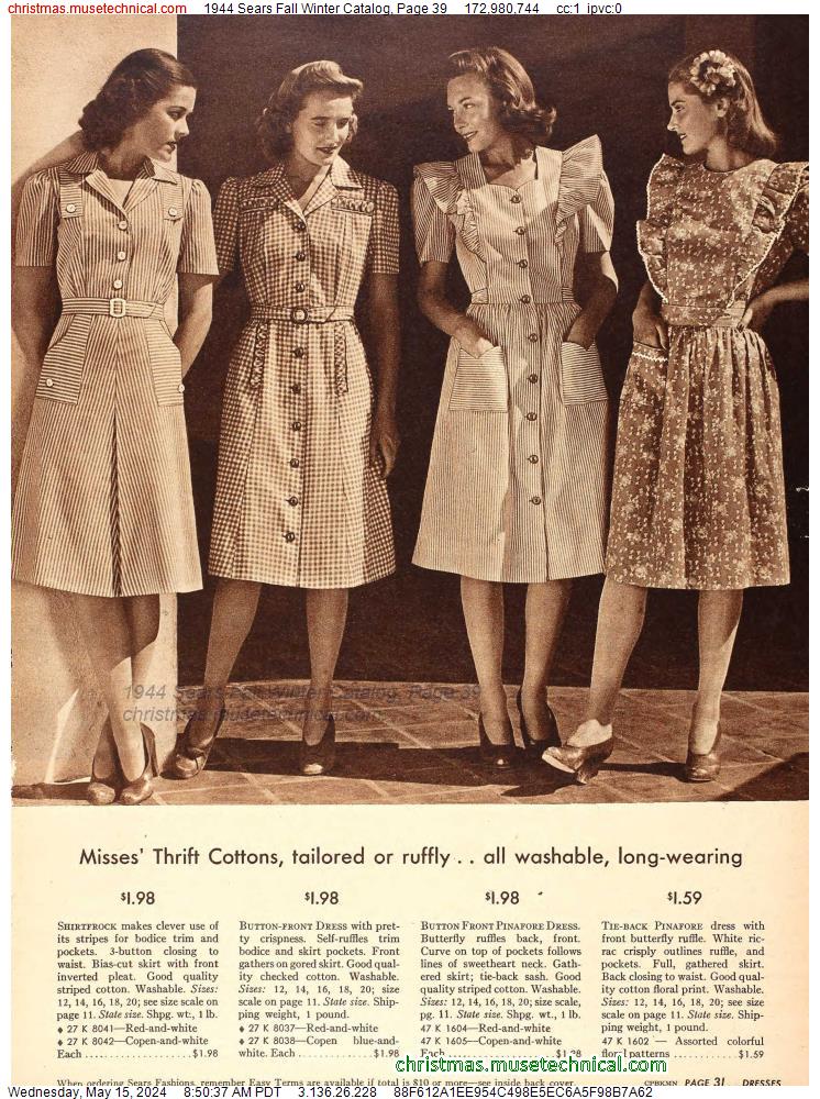 1944 Sears Fall Winter Catalog, Page 39