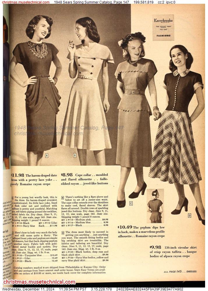 1948 Sears Spring Summer Catalog, Page 147