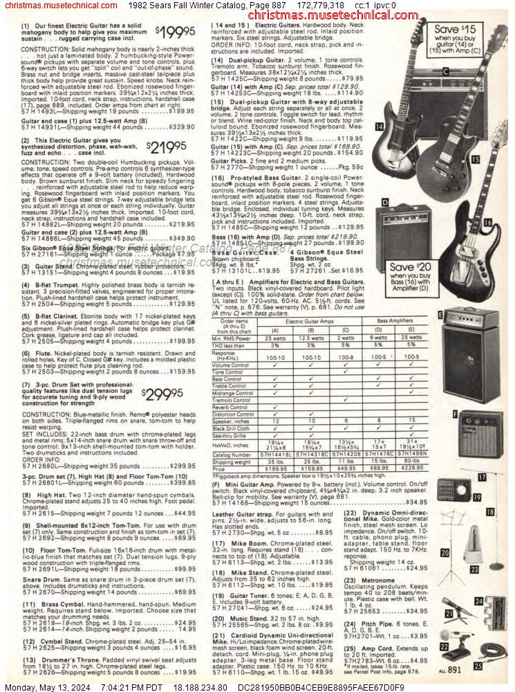 1982 Sears Fall Winter Catalog, Page 887