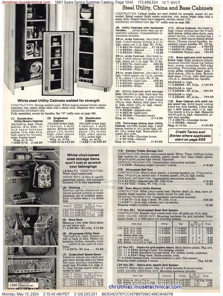 1981 Sears Spring Summer Catalog, Page 1040