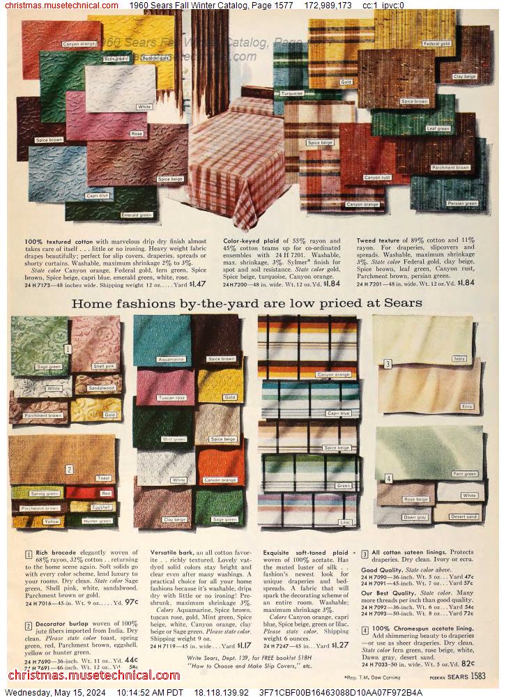 1960 Sears Fall Winter Catalog, Page 1577