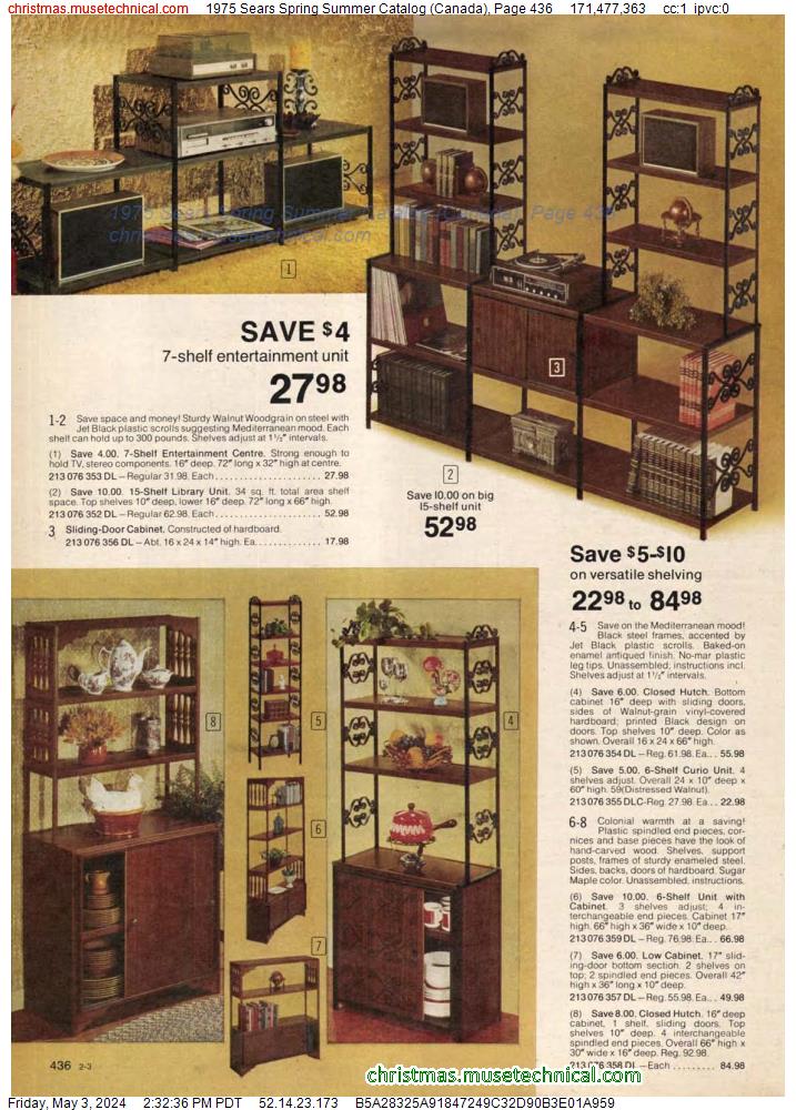 1975 Sears Spring Summer Catalog (Canada), Page 436