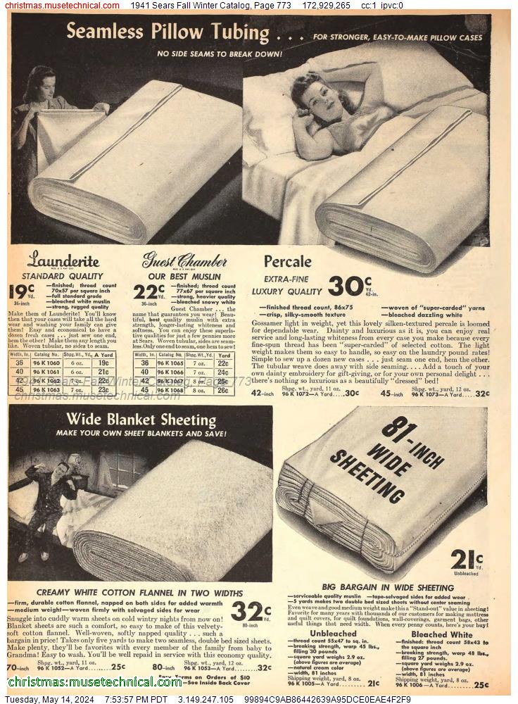 1941 Sears Fall Winter Catalog, Page 773