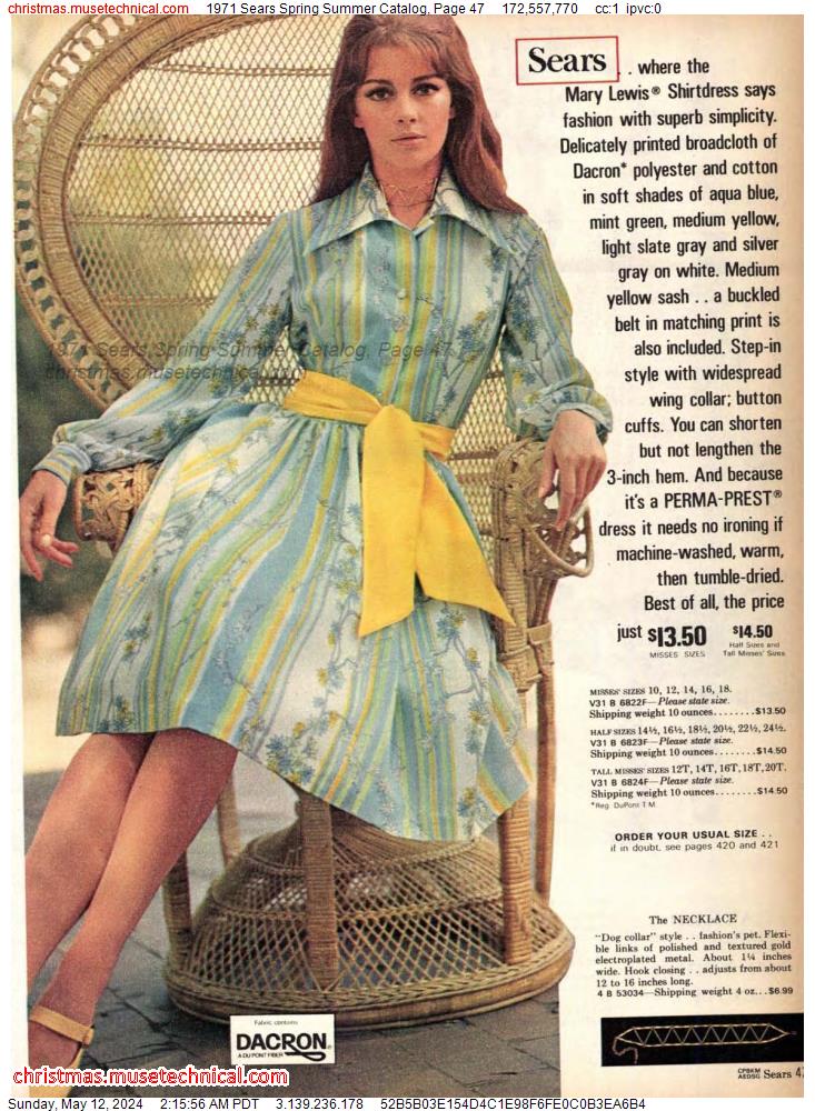 1971 Sears Spring Summer Catalog, Page 47