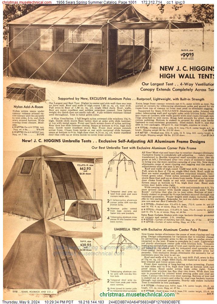 1956 Sears Spring Summer Catalog, Page 1001