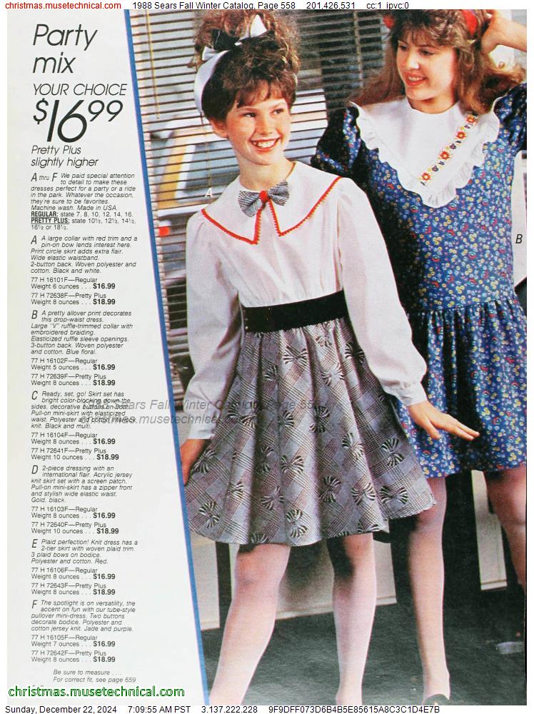 1988 Sears Fall Winter Catalog, Page 558