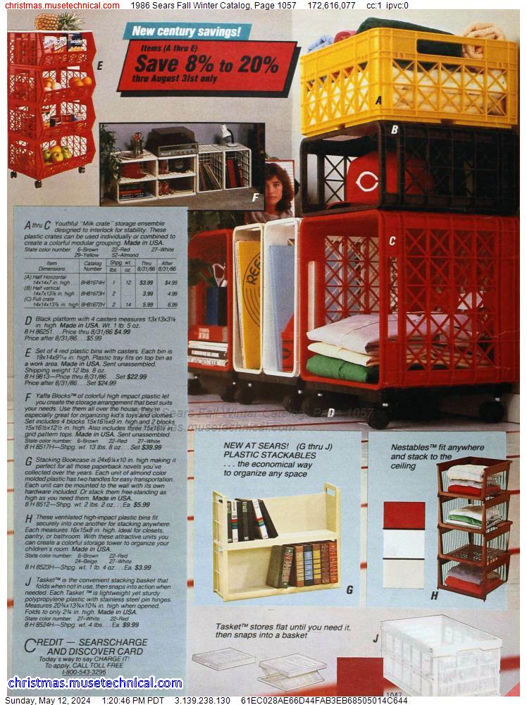 1986 Sears Fall Winter Catalog, Page 1057