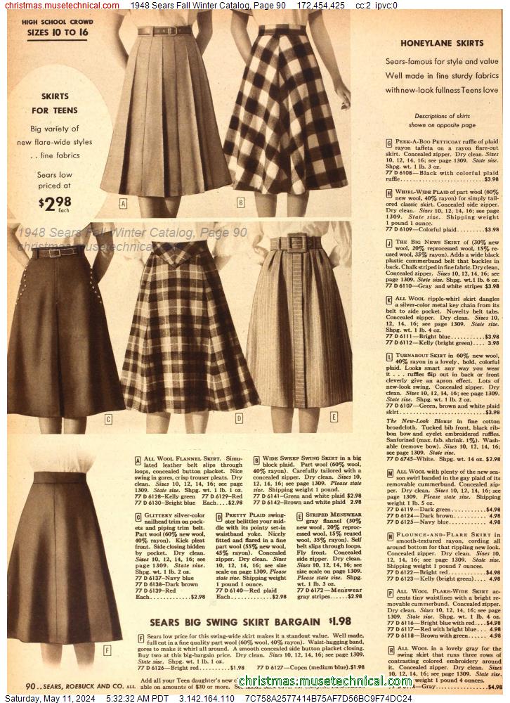 1948 Sears Fall Winter Catalog, Page 90