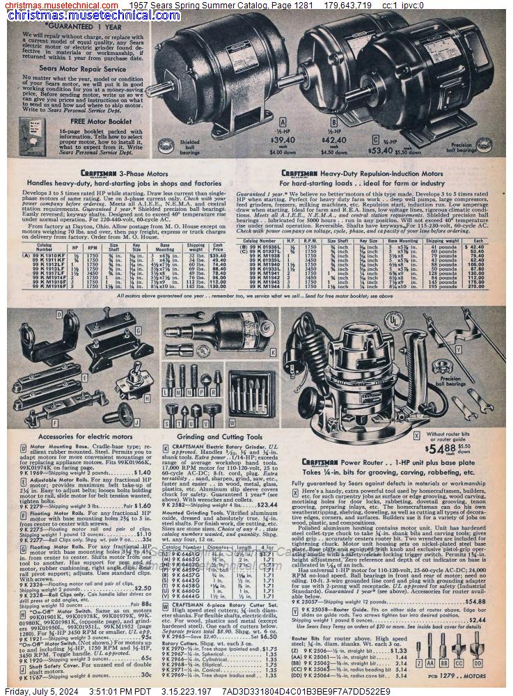 1957 Sears Spring Summer Catalog, Page 1281