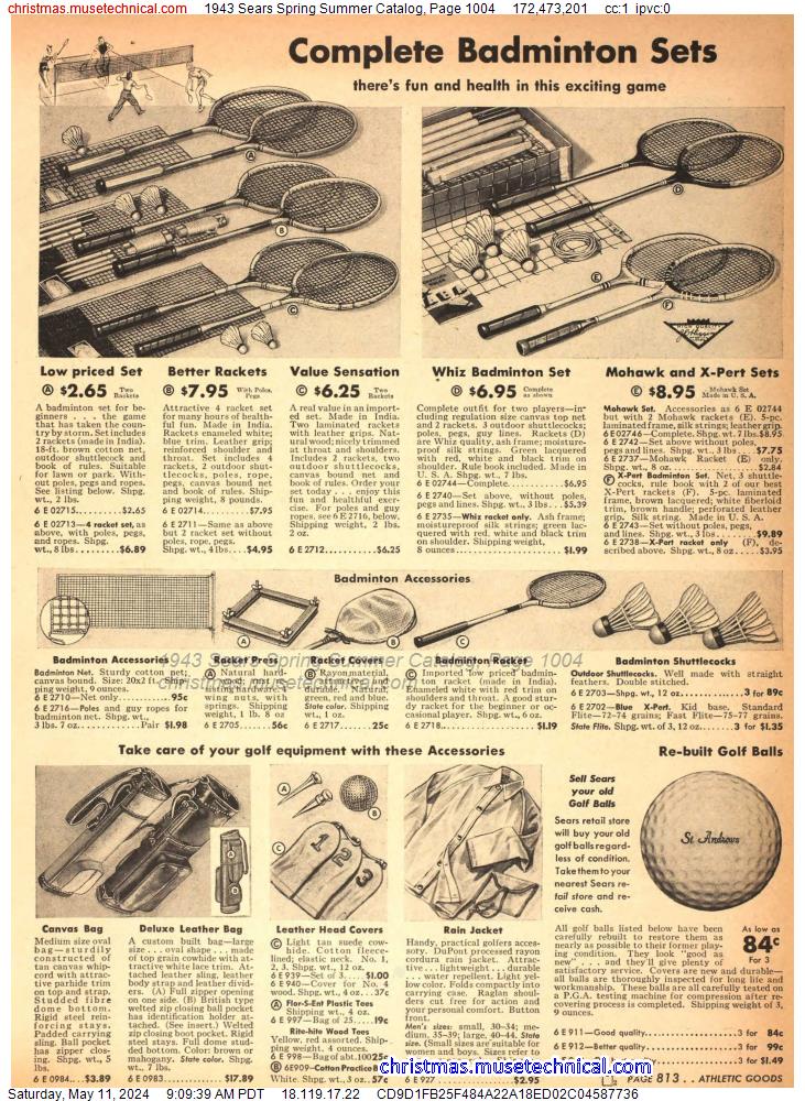 1943 Sears Spring Summer Catalog, Page 1004