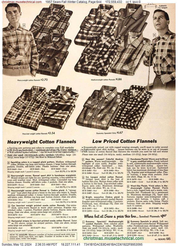 1957 Sears Fall Winter Catalog, Page 644