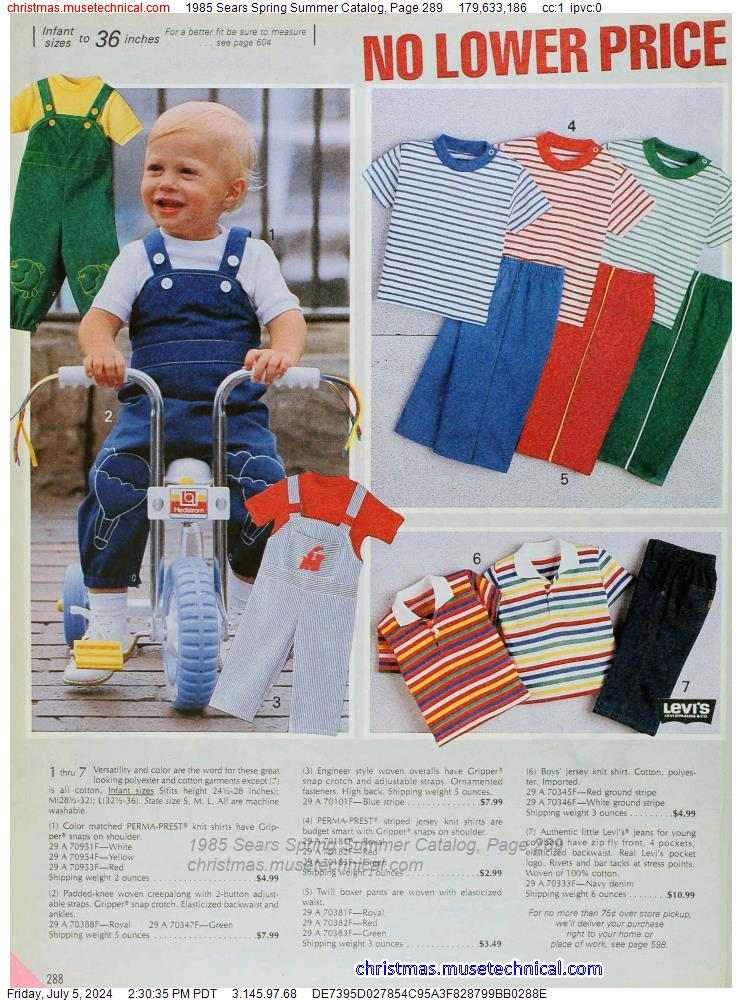 1985 Sears Spring Summer Catalog, Page 289