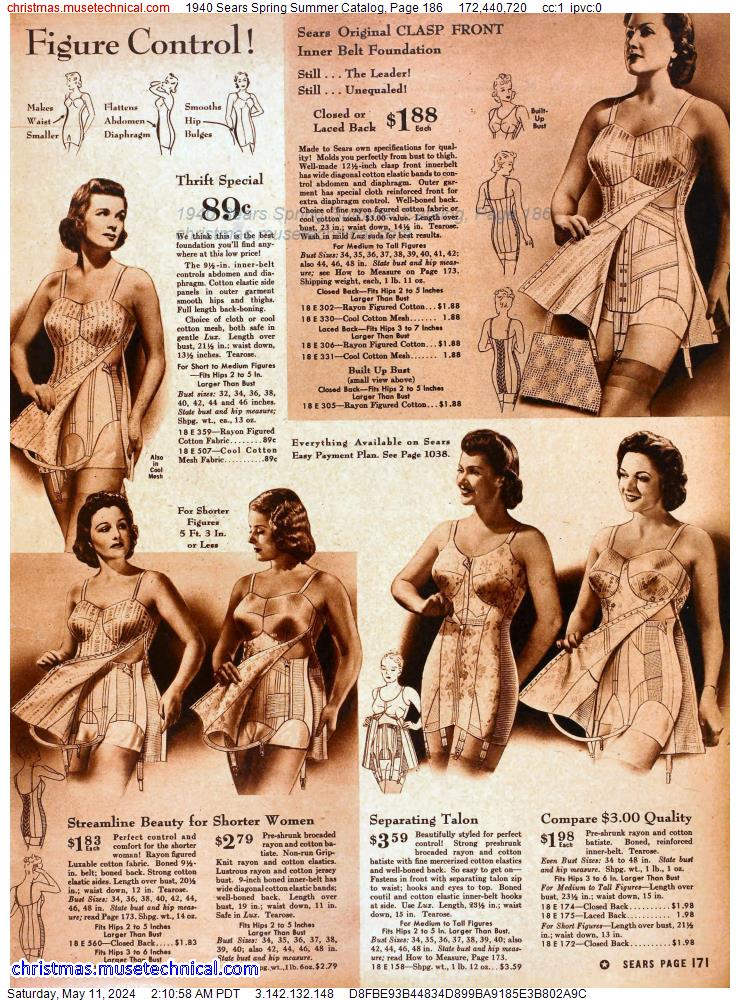 1940 Sears Spring Summer Catalog, Page 186