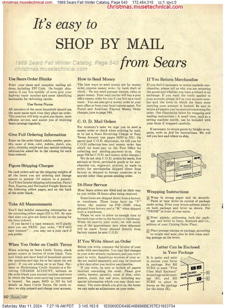 1969 Sears Fall Winter Catalog, Page 540