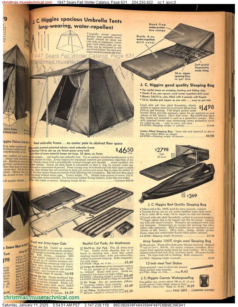 1947 Sears Fall Winter Catalog, Page 631