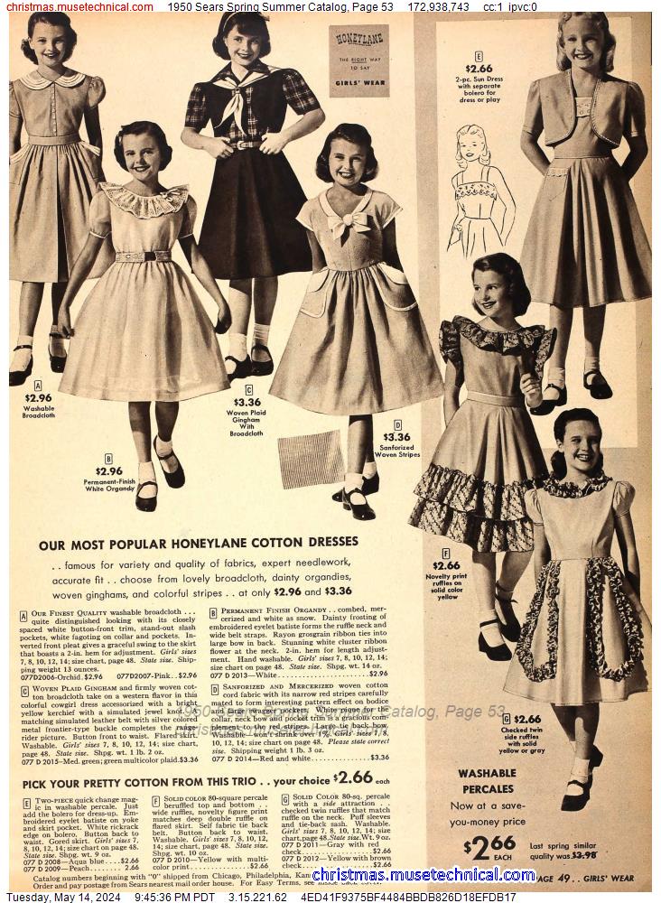1950 Sears Spring Summer Catalog, Page 53