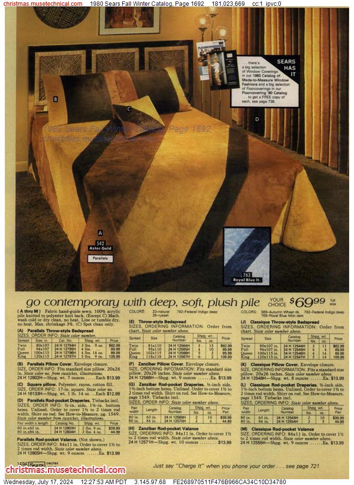 1980 Sears Fall Winter Catalog, Page 1692