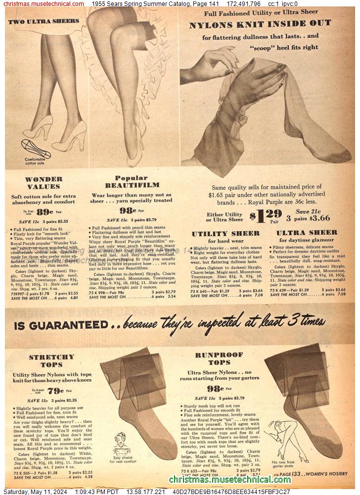 1955 Sears Spring Summer Catalog, Page 141