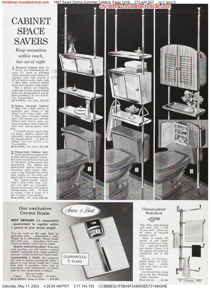 1967 Sears Spring Summer Catalog, Page 1418