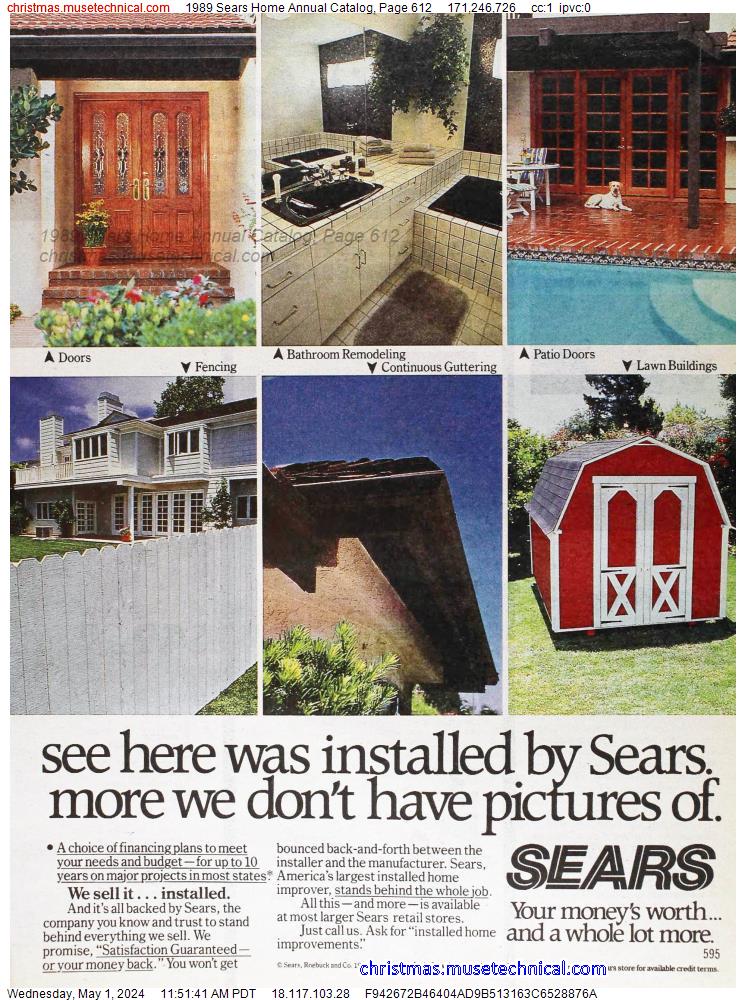 1989 Sears Home Annual Catalog, Page 612