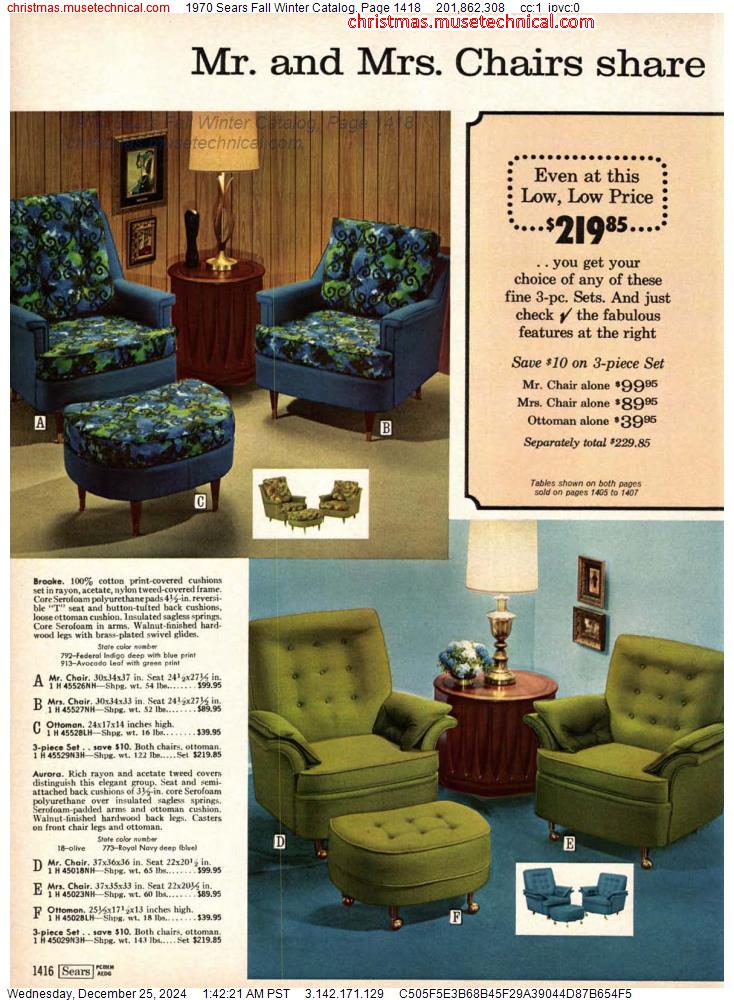 1970 Sears Fall Winter Catalog, Page 1418