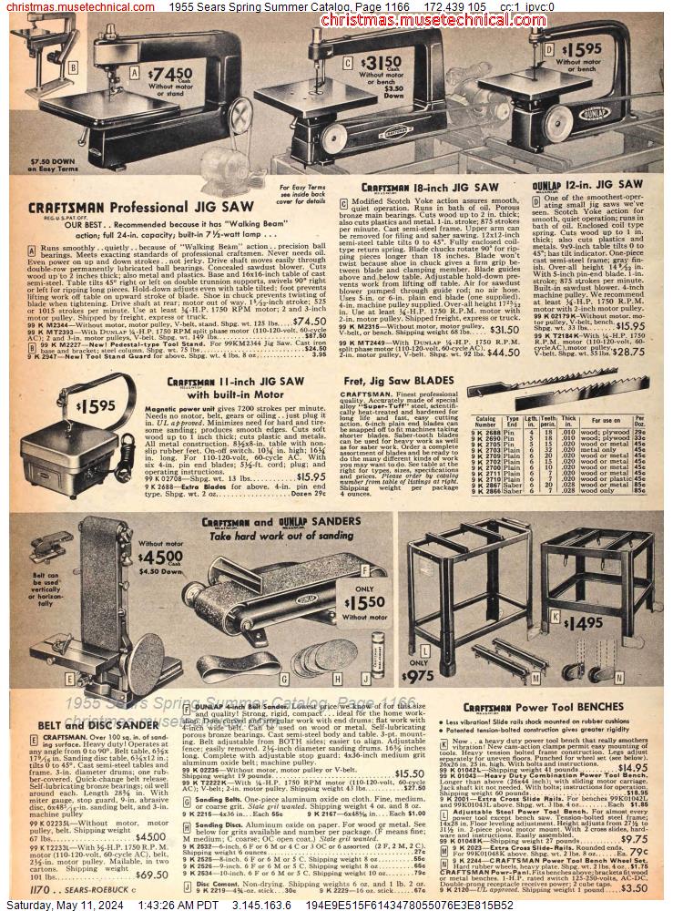 1955 Sears Spring Summer Catalog, Page 1166