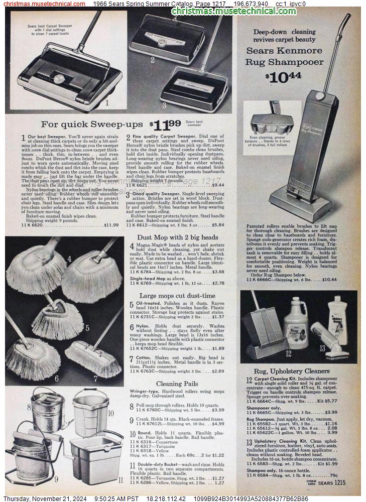 1966 Sears Spring Summer Catalog, Page 1217