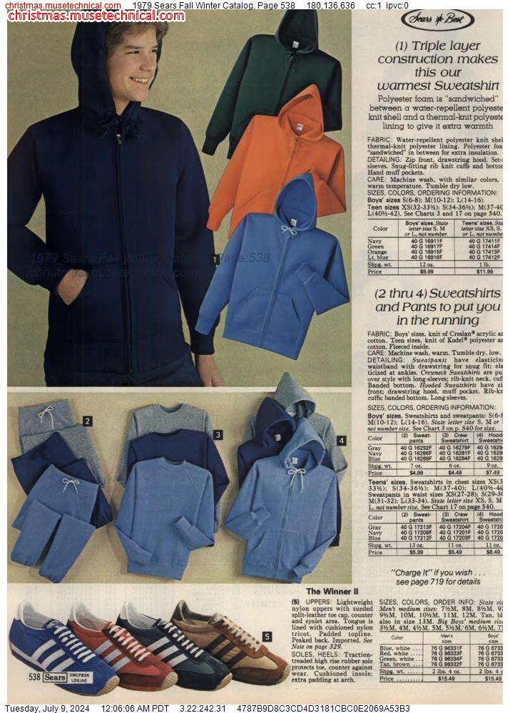 1979 Sears Fall Winter Catalog, Page 538