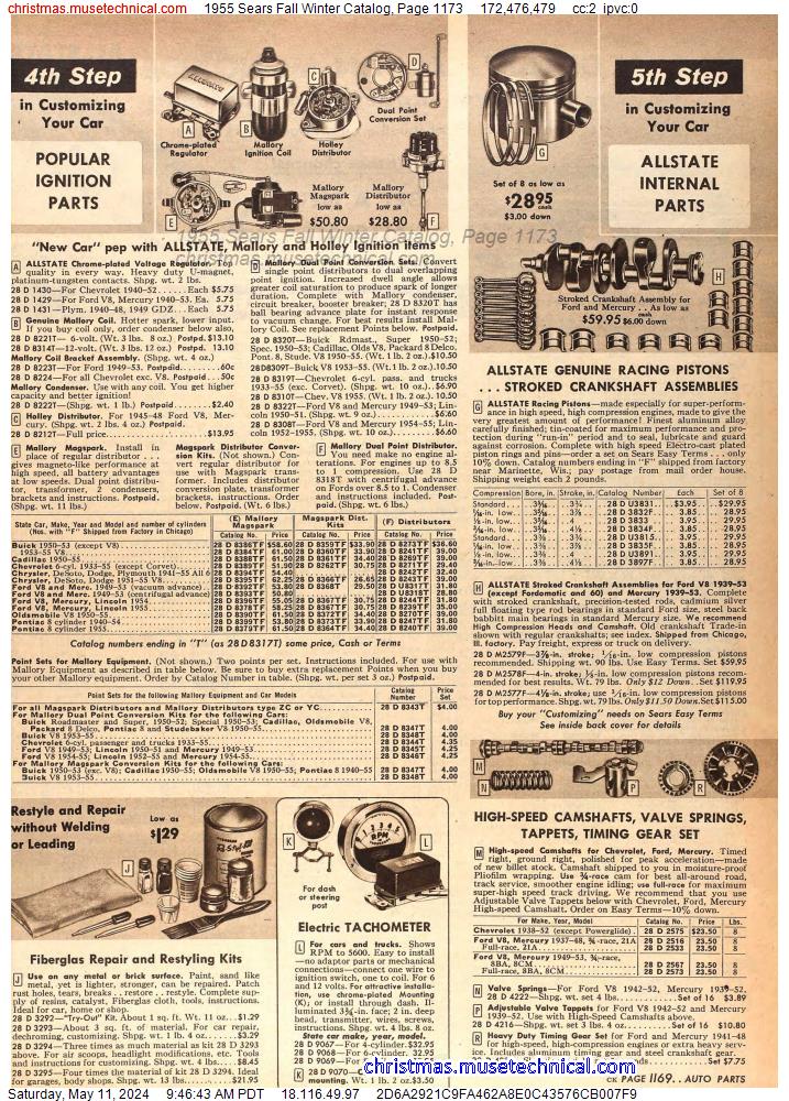 1955 Sears Fall Winter Catalog, Page 1173