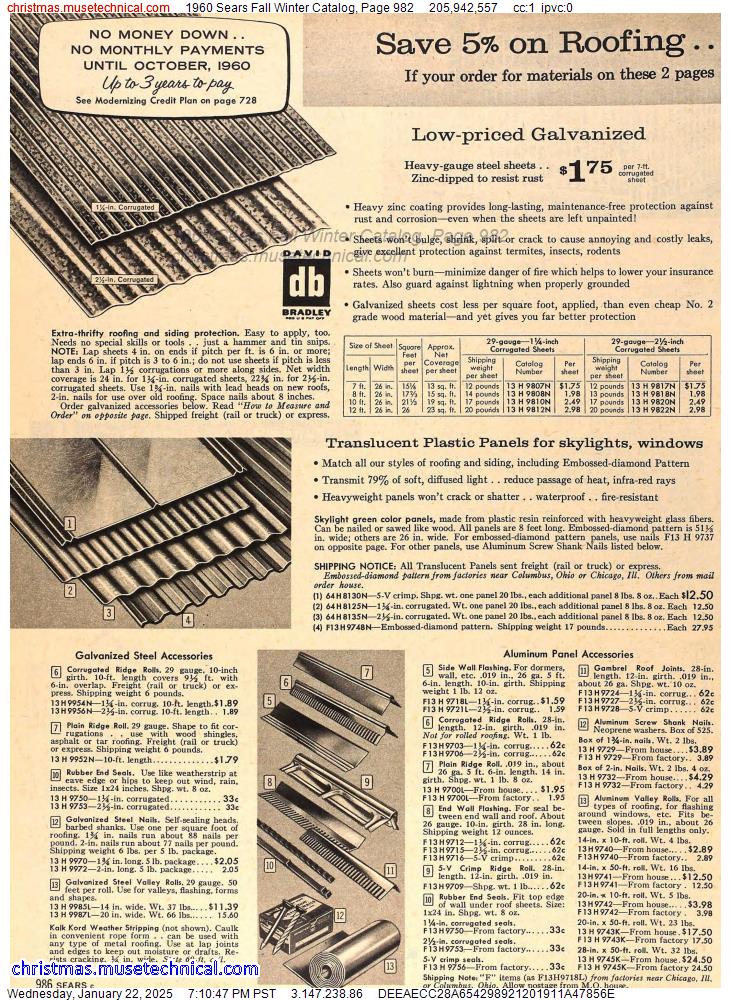 1960 Sears Fall Winter Catalog, Page 982