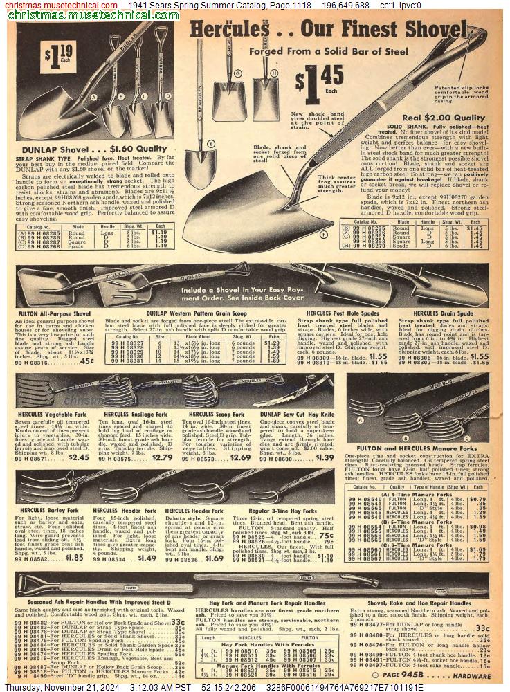 1941 Sears Spring Summer Catalog, Page 1118