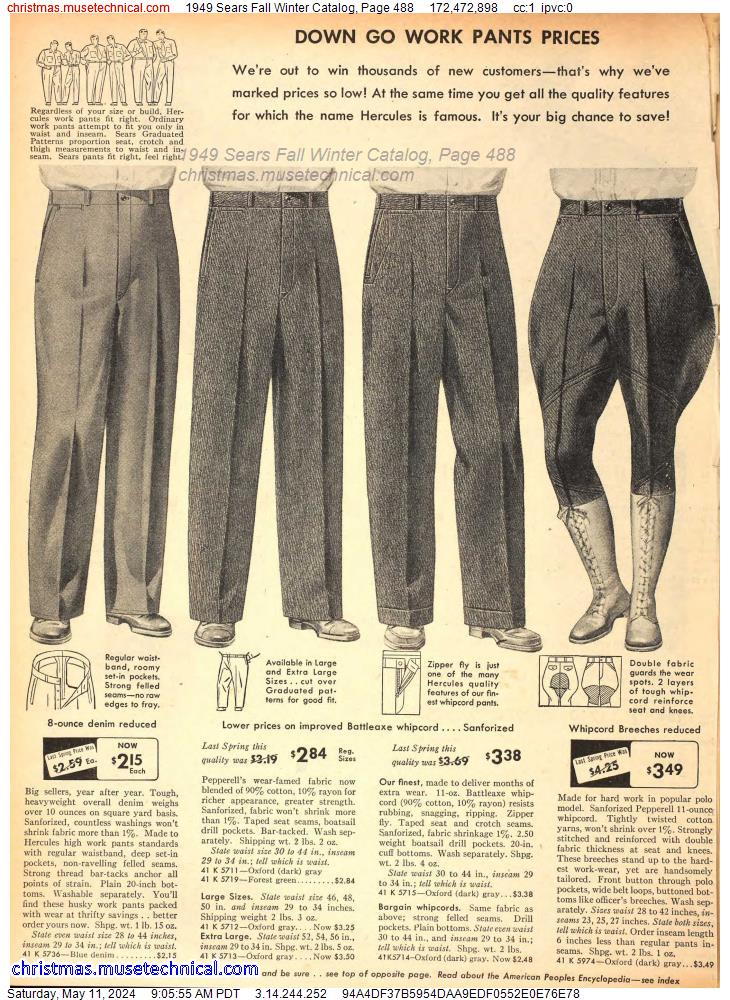 1949 Sears Fall Winter Catalog, Page 488