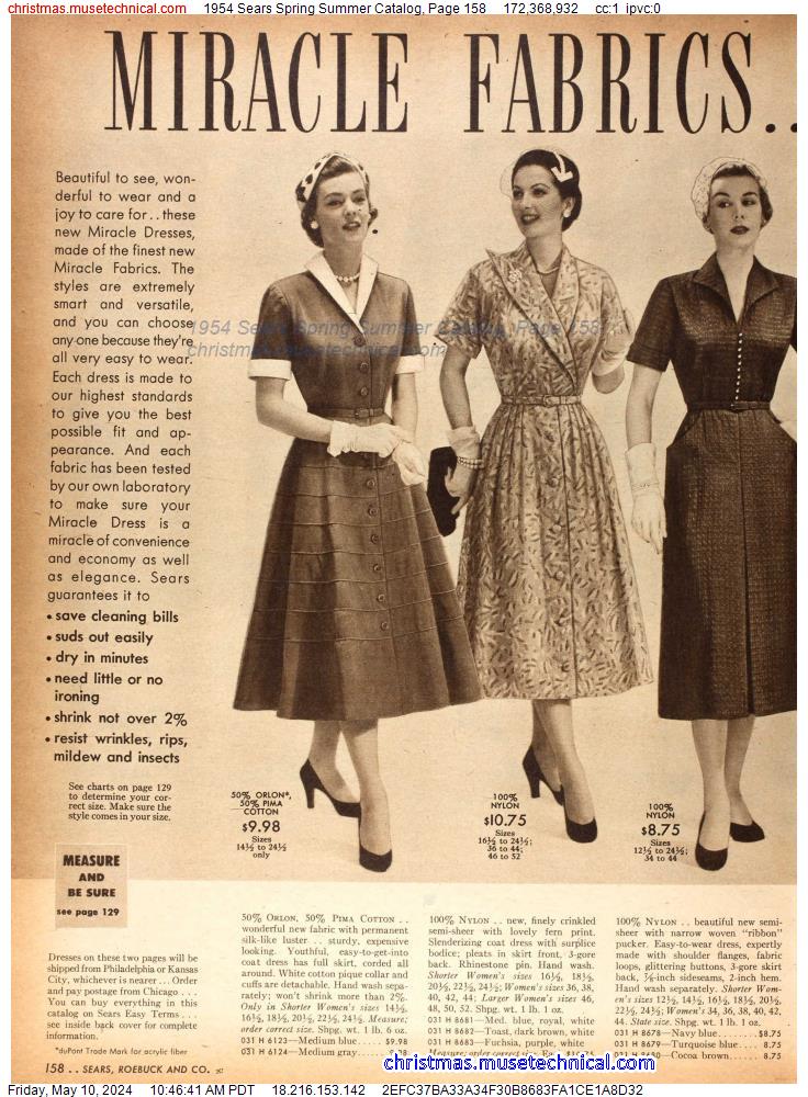 1954 Sears Spring Summer Catalog, Page 158
