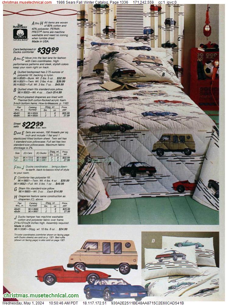 1986 Sears Fall Winter Catalog, Page 1336