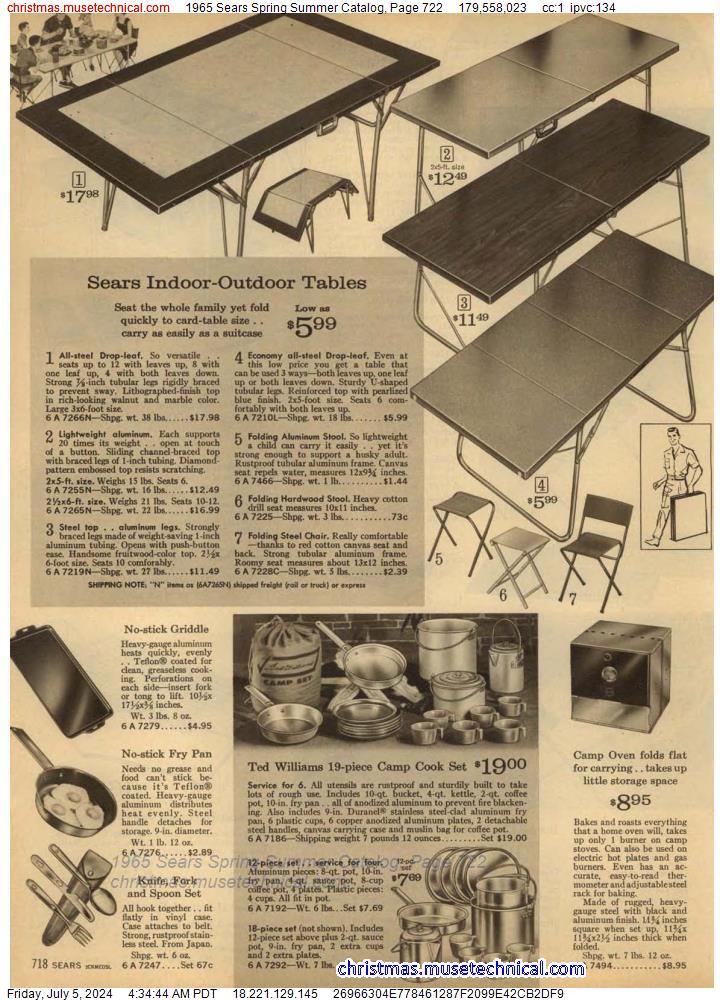 1965 Sears Spring Summer Catalog, Page 722