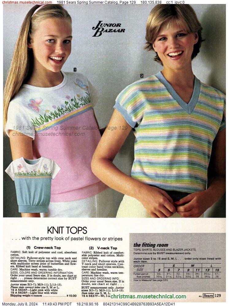 1981 Sears Spring Summer Catalog, Page 129